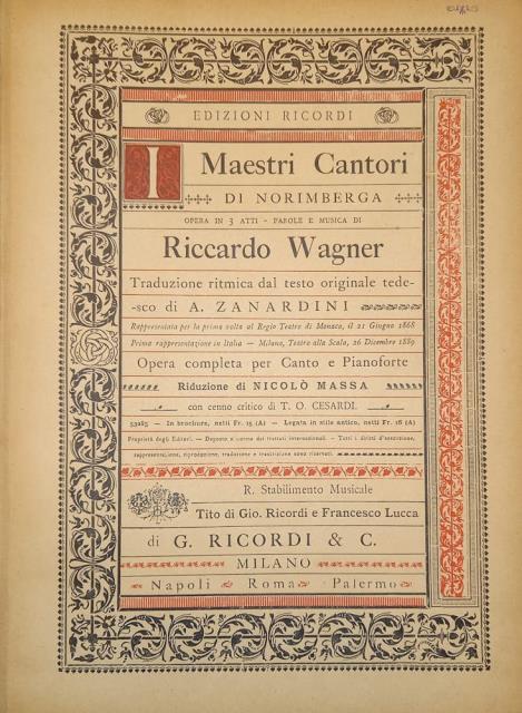 I MAESTRI CANTORI DI NORIMBERGA (1868)