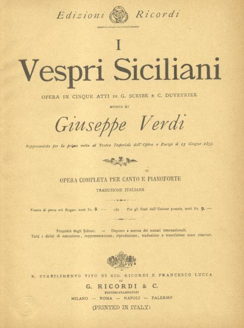 I VESPRI SICILIANI (1855)