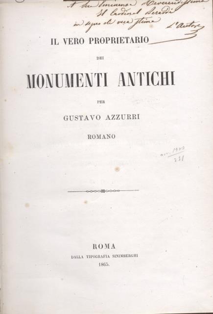 IL VERO PROPRIETARIO DEI MONUMENTI ANTICHI