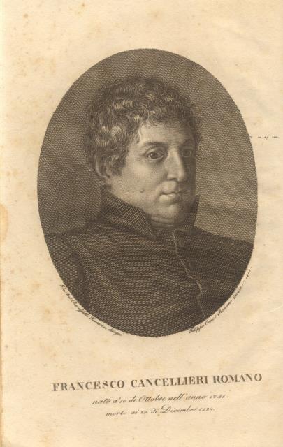 CATALOGO DI TUTTE LE PRODUZIONI LETTERARIE EDITE ED INEDITE DELL'ABATE FRANCESCO GIROLAMO CANCELLIERI