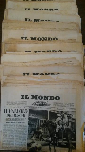 IL MONDO. Settimanale politico, economico e letterario diretto da Mario Pannunzio