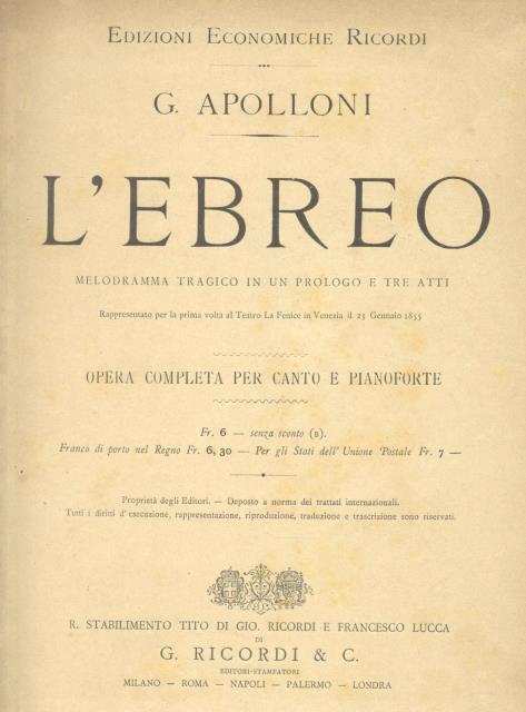 L'EBREO (1855)