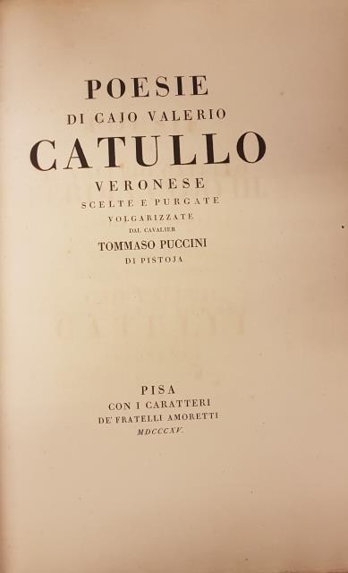 POESIE DI CAJO VALERIO CATULLO VERONESE