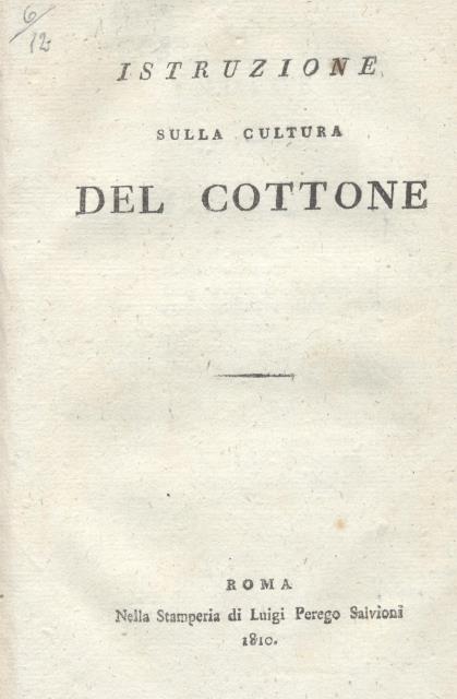 ISTRUZIONE SULLA CULTURA DEL COTTONE
