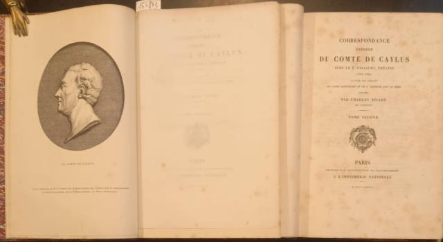 Correspondance inédite du Comte de Caylus, avec le P. Paciaudi, théatin, 1757-1765. Suivie de celles de l'abbé Barthélemy et de P. Mariette avec le même, publiées par C. Nisard