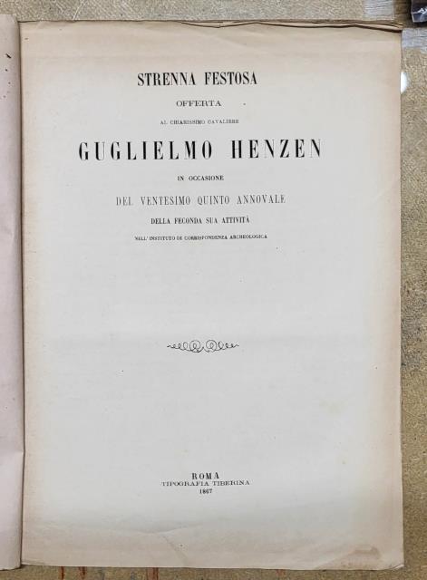 STRENNA FESTOSA OFFERTA AL CHIARISSIMO CAVALIERE GUGLIELMO HENZEN