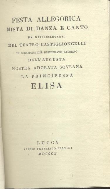 FESTA ALLEGORICA MISTA DI DANZA E CANTO