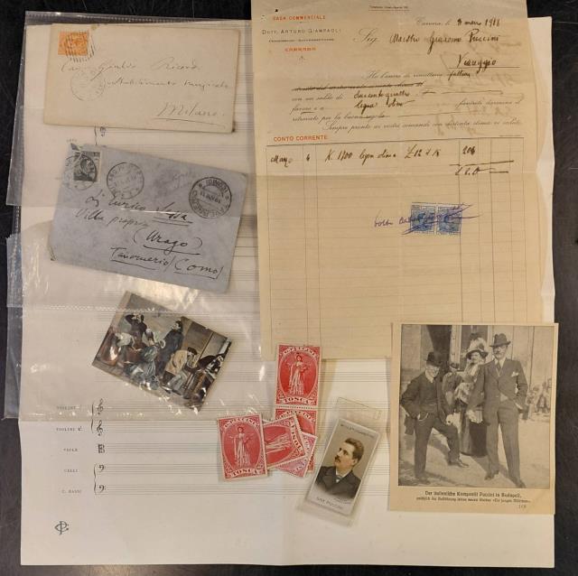 Lotto di materiale originale inerente Giacomo Puccini
