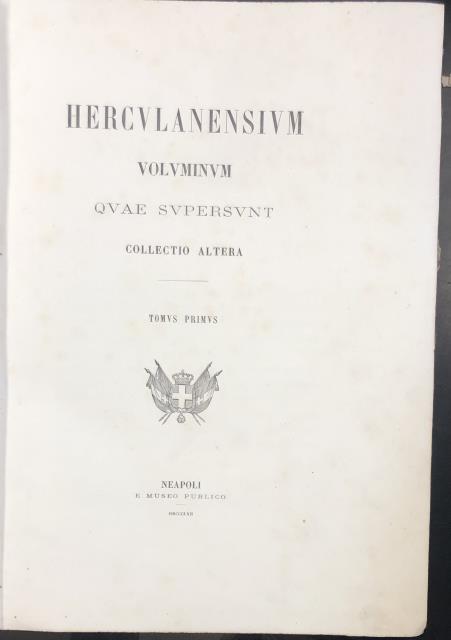 HERCULANENSIUM VOLUMINUM QUAE SUPERSUNT