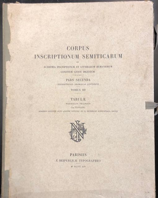 CORPUS INSCRIPTIONUM SEMITICARUM