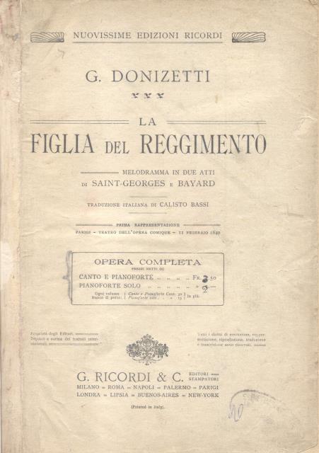 LA FIGLIA DEL REGGIMENTO (1840)